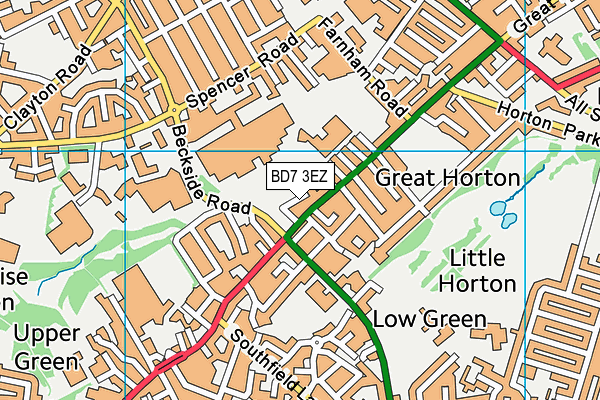 BD7 3EZ map - OS VectorMap District (Ordnance Survey)