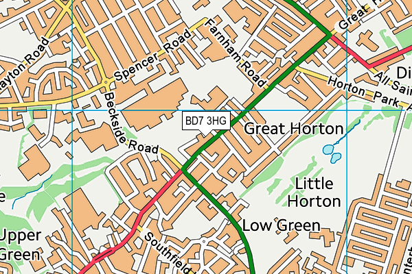 BD7 3HG map - OS VectorMap District (Ordnance Survey)