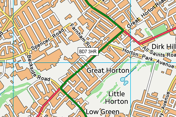 BD7 3HR map - OS VectorMap District (Ordnance Survey)