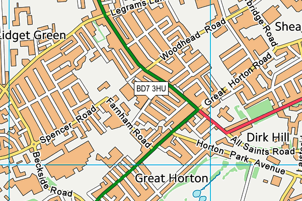 Farnham Primary School map (BD7 3HU) - OS VectorMap District (Ordnance Survey)