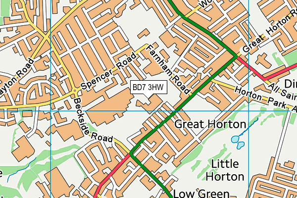 BD7 3HW map - OS VectorMap District (Ordnance Survey)