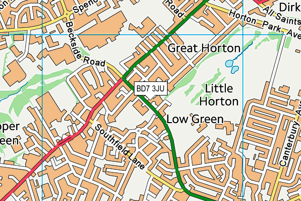 BD7 3JU map - OS VectorMap District (Ordnance Survey)