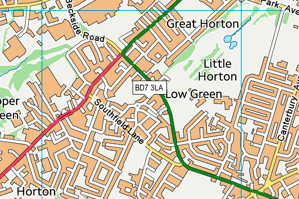 BD7 3LA map - OS VectorMap District (Ordnance Survey)