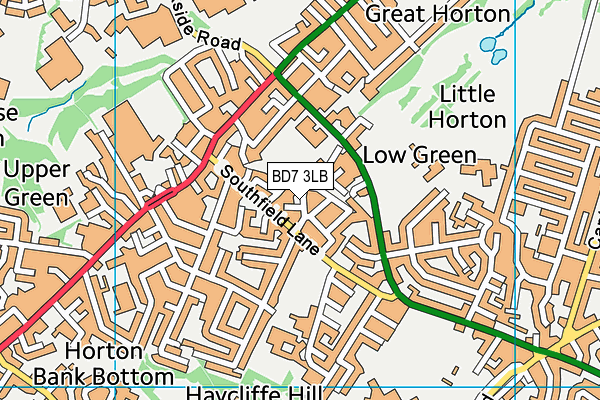 BD7 3LB map - OS VectorMap District (Ordnance Survey)