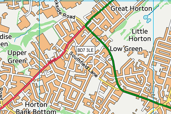 BD7 3LE map - OS VectorMap District (Ordnance Survey)