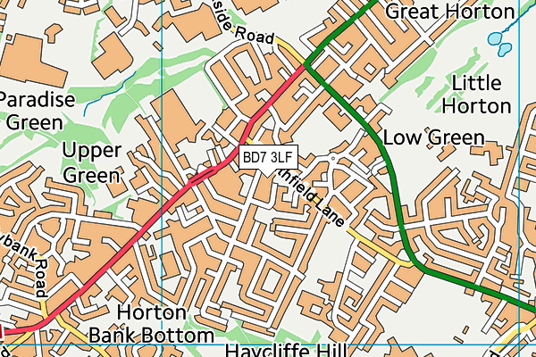 BD7 3LF map - OS VectorMap District (Ordnance Survey)