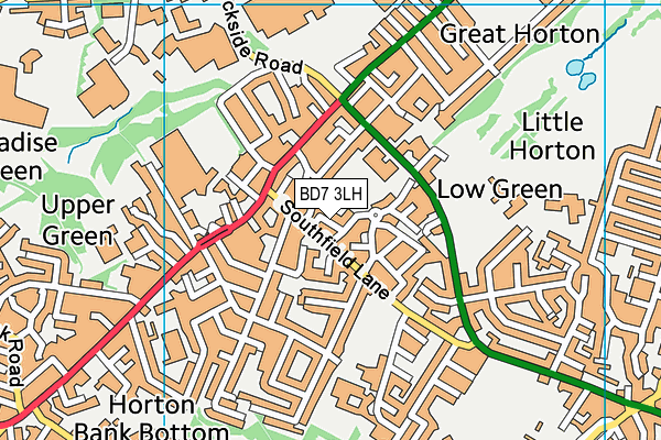 BD7 3LH map - OS VectorMap District (Ordnance Survey)
