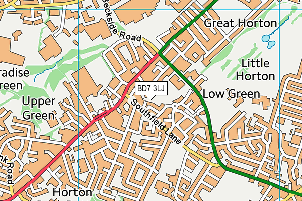 BD7 3LJ map - OS VectorMap District (Ordnance Survey)