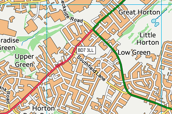 BD7 3LL map - OS VectorMap District (Ordnance Survey)