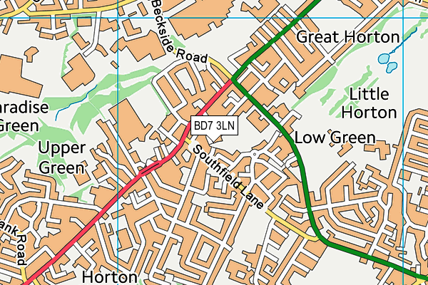 BD7 3LN map - OS VectorMap District (Ordnance Survey)
