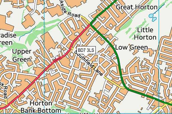 BD7 3LS map - OS VectorMap District (Ordnance Survey)