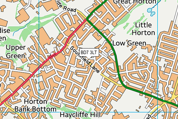 BD7 3LT map - OS VectorMap District (Ordnance Survey)