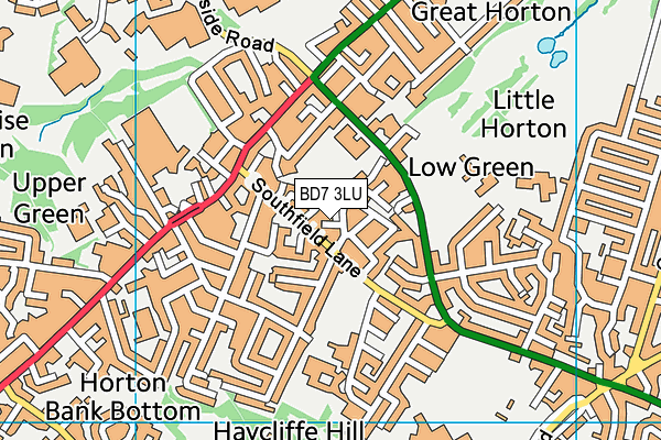 BD7 3LU map - OS VectorMap District (Ordnance Survey)