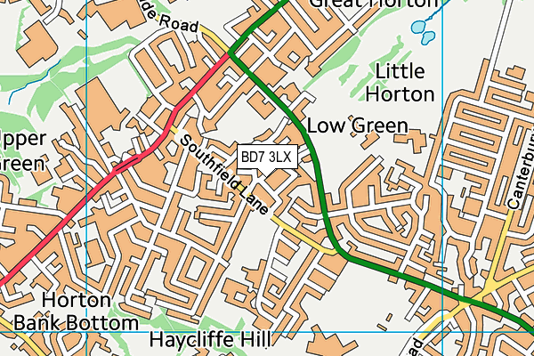 BD7 3LX map - OS VectorMap District (Ordnance Survey)