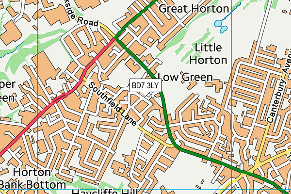 BD7 3LY map - OS VectorMap District (Ordnance Survey)