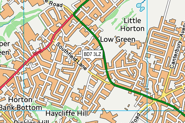 BD7 3LZ map - OS VectorMap District (Ordnance Survey)