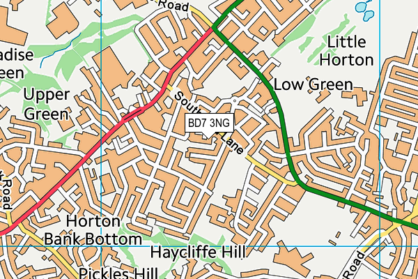 BD7 3NG map - OS VectorMap District (Ordnance Survey)