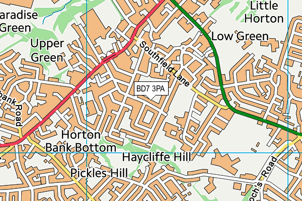 BD7 3PA map - OS VectorMap District (Ordnance Survey)