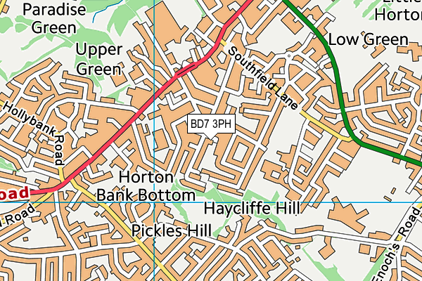 BD7 3PH map - OS VectorMap District (Ordnance Survey)