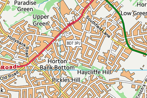 BD7 3PJ map - OS VectorMap District (Ordnance Survey)