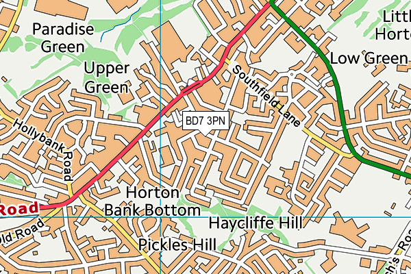 BD7 3PN map - OS VectorMap District (Ordnance Survey)