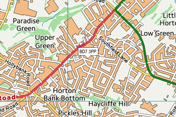 BD7 3PP map - OS VectorMap District (Ordnance Survey)