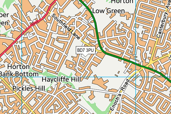 BD7 3PU map - OS VectorMap District (Ordnance Survey)