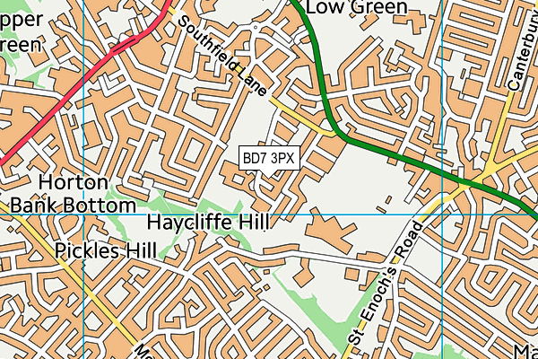 BD7 3PX map - OS VectorMap District (Ordnance Survey)