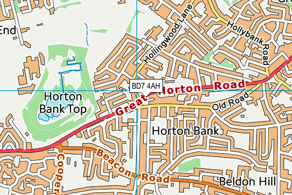 BD7 4AH map - OS VectorMap District (Ordnance Survey)