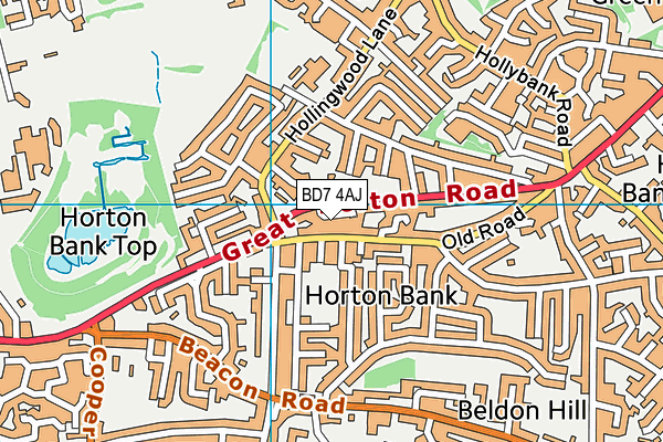 BD7 4AJ map - OS VectorMap District (Ordnance Survey)