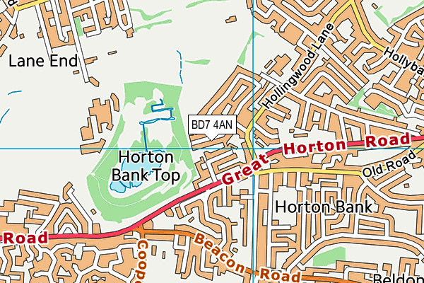 BD7 4AN map - OS VectorMap District (Ordnance Survey)