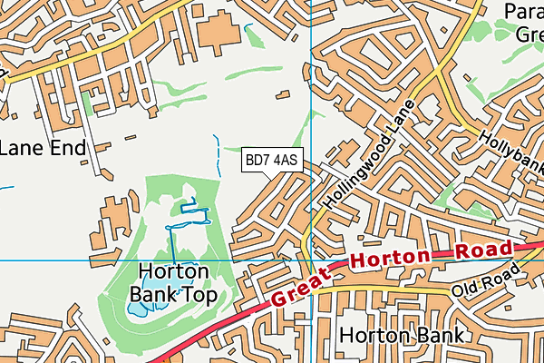 BD7 4AS map - OS VectorMap District (Ordnance Survey)