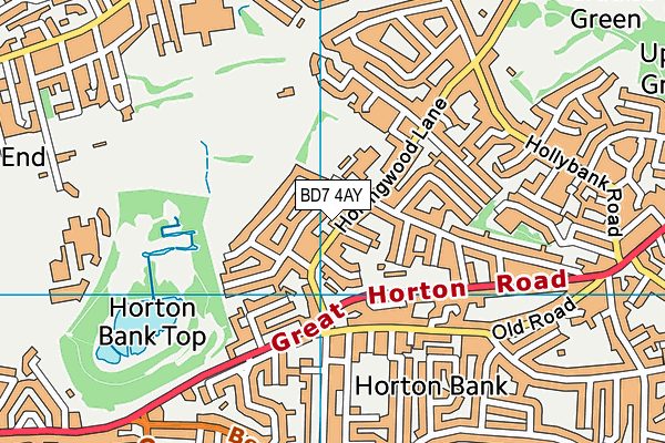 BD7 4AY map - OS VectorMap District (Ordnance Survey)