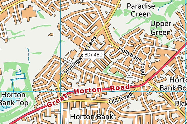 BD7 4BD map - OS VectorMap District (Ordnance Survey)