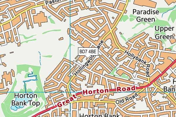 Hollingwood Primary School map (BD7 4BE) - OS VectorMap District (Ordnance Survey)