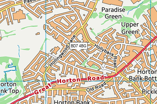 BD7 4BG map - OS VectorMap District (Ordnance Survey)