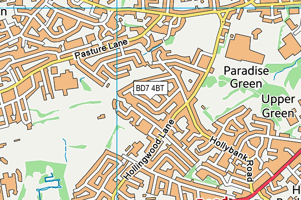 BD7 4BT map - OS VectorMap District (Ordnance Survey)