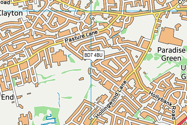 BD7 4BU map - OS VectorMap District (Ordnance Survey)