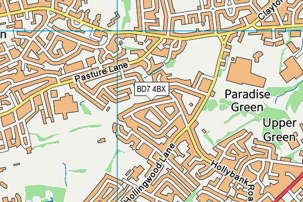 BD7 4BX map - OS VectorMap District (Ordnance Survey)