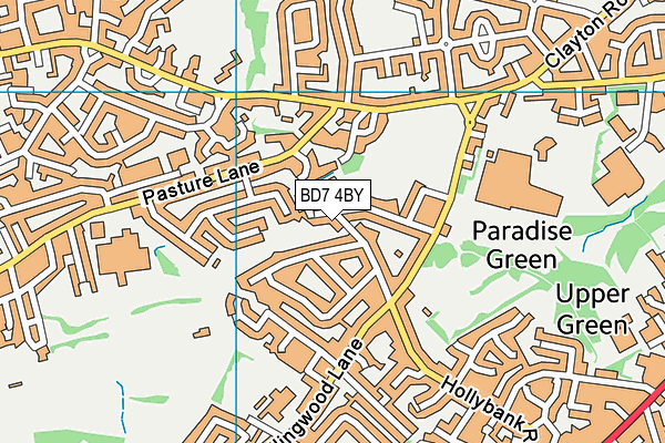 BD7 4BY map - OS VectorMap District (Ordnance Survey)