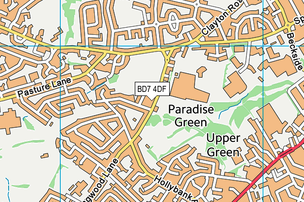 BD7 4DF map - OS VectorMap District (Ordnance Survey)