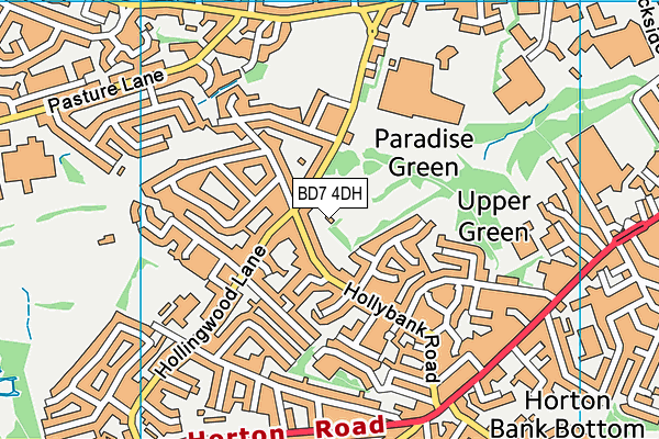 BD7 4DH map - OS VectorMap District (Ordnance Survey)