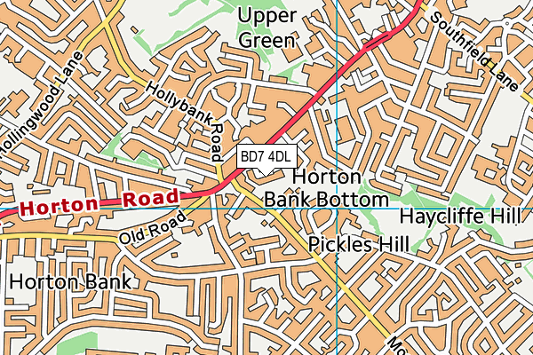 BD7 4DL map - OS VectorMap District (Ordnance Survey)