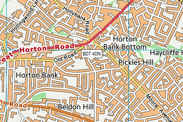 BD7 4DN map - OS VectorMap District (Ordnance Survey)