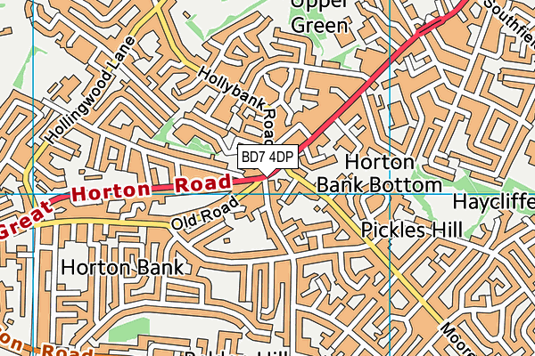 BD7 4DP map - OS VectorMap District (Ordnance Survey)