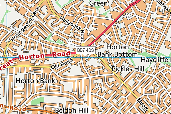 BD7 4DS map - OS VectorMap District (Ordnance Survey)