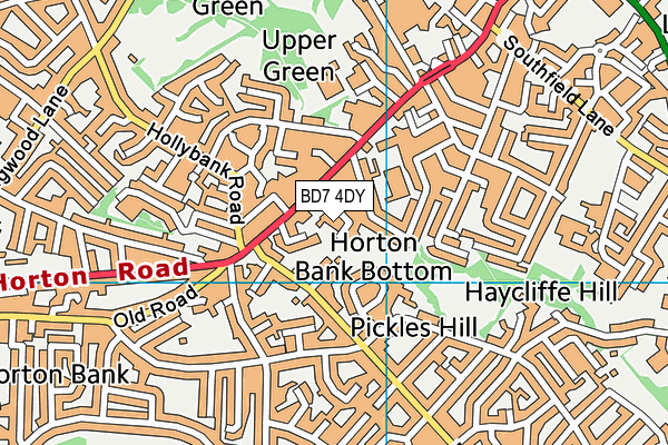 BD7 4DY map - OS VectorMap District (Ordnance Survey)