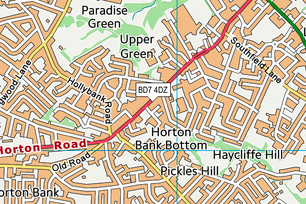 BD7 4DZ map - OS VectorMap District (Ordnance Survey)