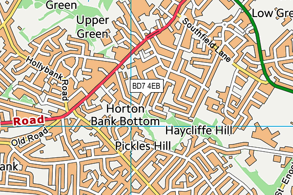 BD7 4EB map - OS VectorMap District (Ordnance Survey)