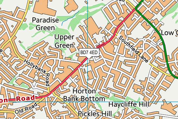 BD7 4ED map - OS VectorMap District (Ordnance Survey)